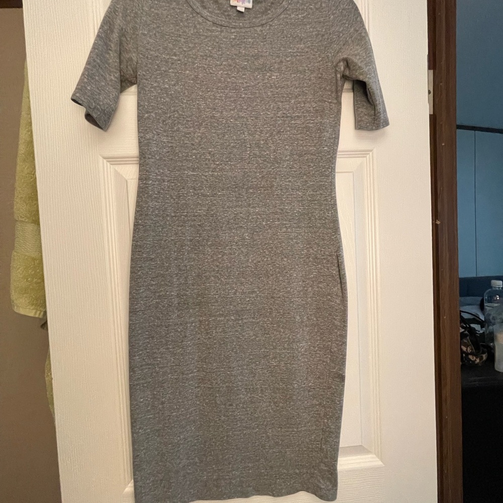 LuLaRoe Heather Gray Midi Dress